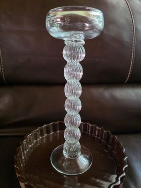 Murano Style Glass Piller Candle Holder